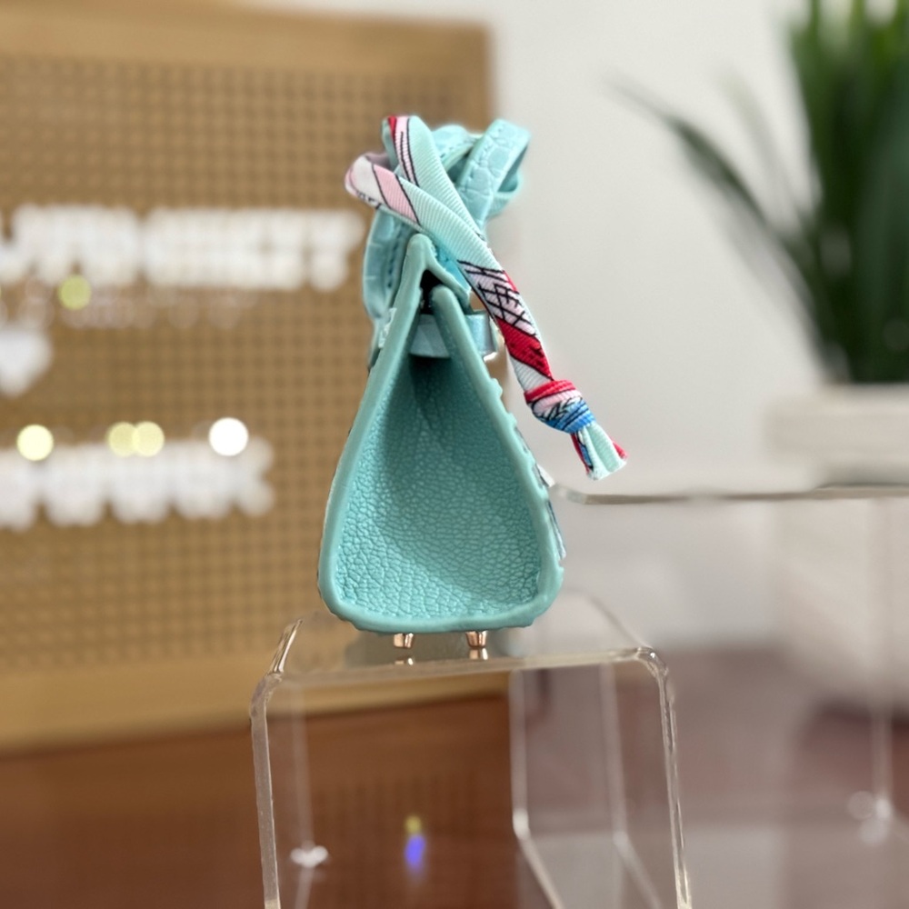 New Mini Designer Cyan blue Handbag bag charm keychain - Picture 3 of 10